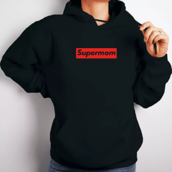 Unisex džemperis su spauda „Supermom“