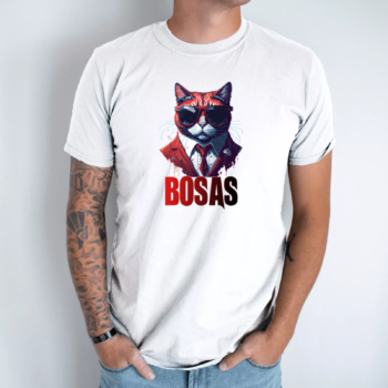 Unisex marškinėliai su spauda „Katinas Bosas“