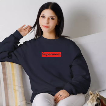 Unisex džemperis su spauda „Supermom“