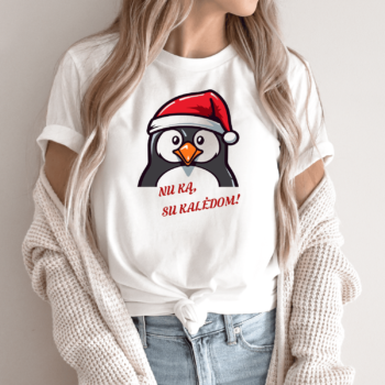 Unisex marškinėliai su spauda „Nu ką, Kalėdos!“