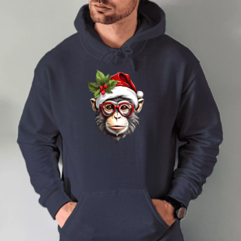 Unisex džemperis su spauda „Kalėdų Beždžionė“