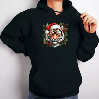 Unisex džemperis su spauda „Kalėdų Tigras“