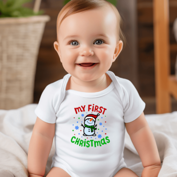 Vaikiškas bodžiukas su spauda „My first Christmas”