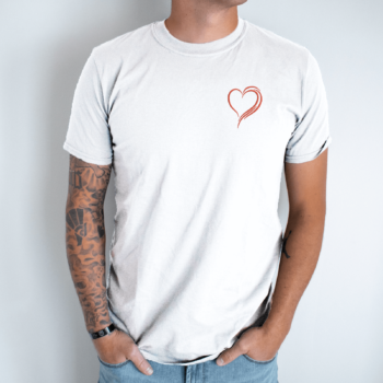 Siuvinėti unisex marškinėliai „Širdelė“