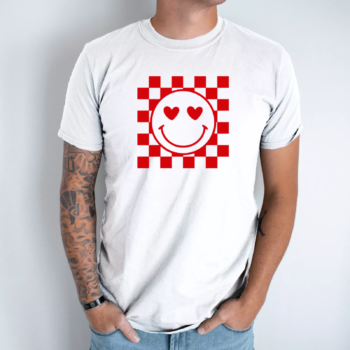 Unisex marškinėliai su spauda „Šaškių šypsenėlė“