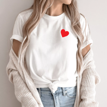 Unisex marškinėliai su spauda „Širdelė“
