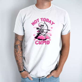 Unisex marškinėliai su spauda „Not today Cupid“