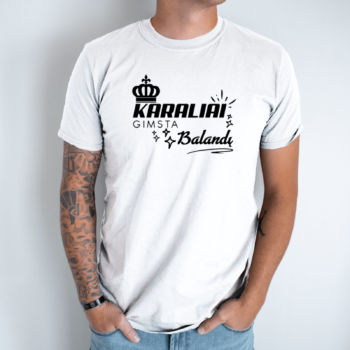 Unisex marškinėliai su spauda „Karaliai gimsta balandį“
