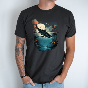 Unisex marškinėliai su spauda „Žvejo sapnai“