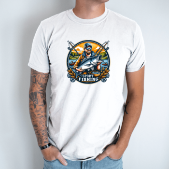 Unisex marškinėliai su spauda „Sport Fishing“