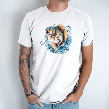 Unisex marškinėliai su spauda „Žuvis“