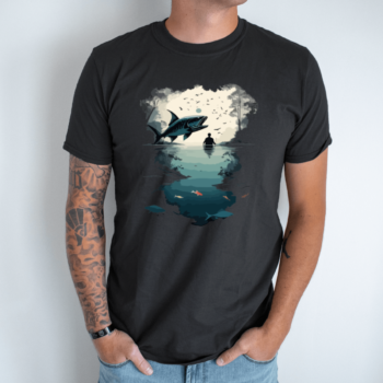 Unisex marškinėliai su spauda „Žvejo gyvenimas“