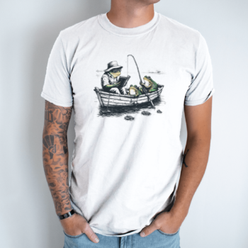 Unisex marškinėliai su spauda „Žvejyba“