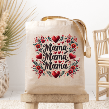 Medžiaginis maišelis su spauda „Myliu Mamą“