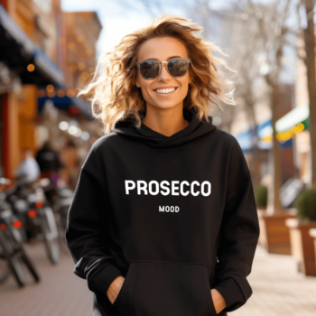 Unisex džemperis su spauda „Prosecco Mood“