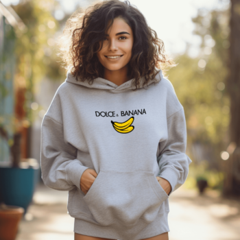 Unisex džemperis su spauda „Dolce & Banana“