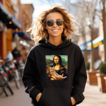 Unisex džemperis su spauda „Mona Liza“