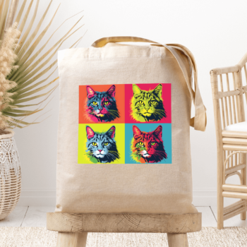 Medžiaginis maišelis su spauda „Amerikos trumpauodegė katė“