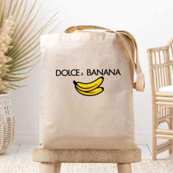 Medžiaginis maišelis su spauda „Dolce & Banana“