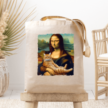 Medžiaginis maišelis su spauda „Mona Liza“