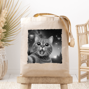Medžiaginis maišelis su spauda „Ufo katinas“