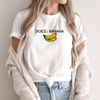 Unisex marškinėliai su spauda „Dolce & Banana“