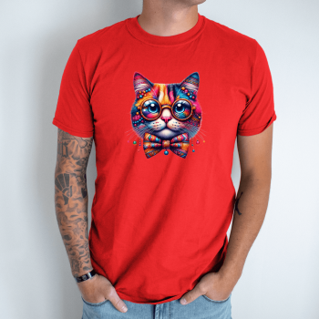 Unisex marškinėliai su spauda „Elegantiškas katinas“