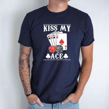 Unisex marškinėliai su spauda „Kiss my ace“