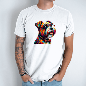 Unisex marškinėliai su spauda „Laimingas šuo“