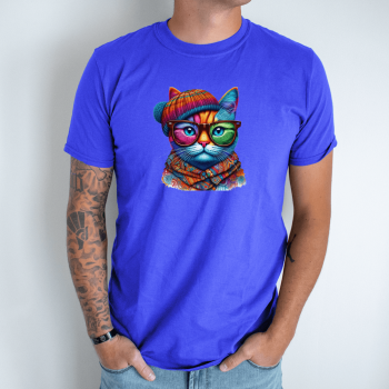 Unisex marškinėliai su spauda „Misteris katinas“