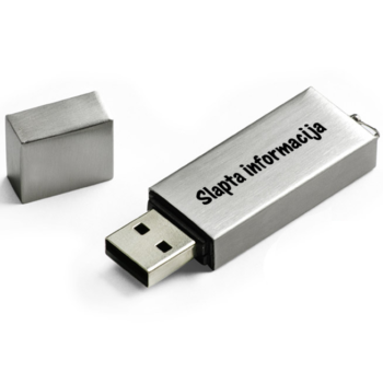 Metalinis USB raktas „Slapta informacija“ 16 GB