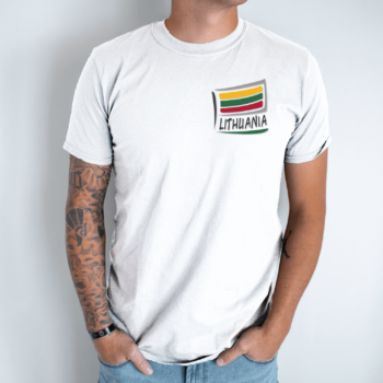 Unisex marškinėliai su spauda „Lithuania flag“