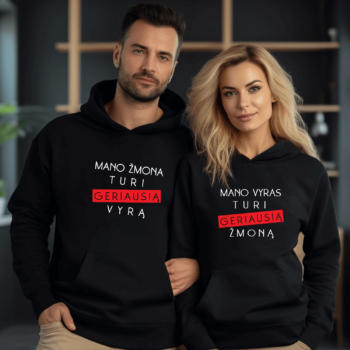 Unisex džemperiai poroms „Geriausi vyras ir žmona“