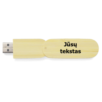 Bambukinis USB raktas „Jūsų tekstas“ 16 GB