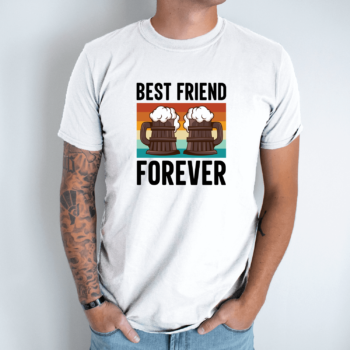 Unisex marškinėliai su spauda „Best friends forever“