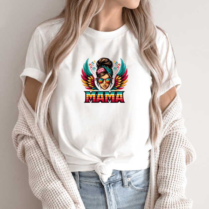 Unisex marškinėliai su spauda „Retro mama“