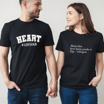 Unisex marškinėliai porai „Heart breaker“