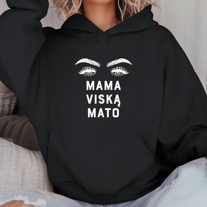 Unisex džemperis su spauda „Mama viską mato“ - Image 5