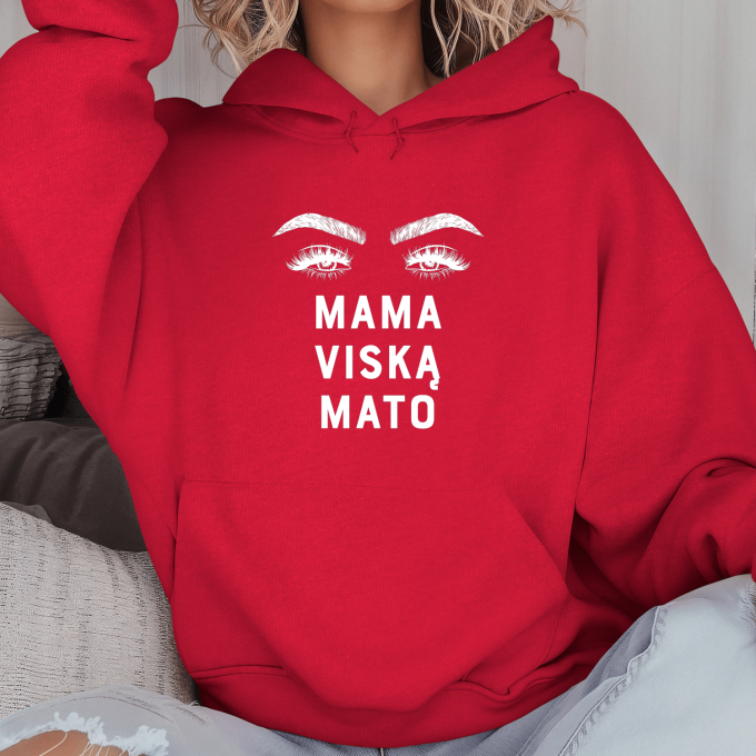 Unisex džemperis su spauda „Mama viską mato“ - Image 4