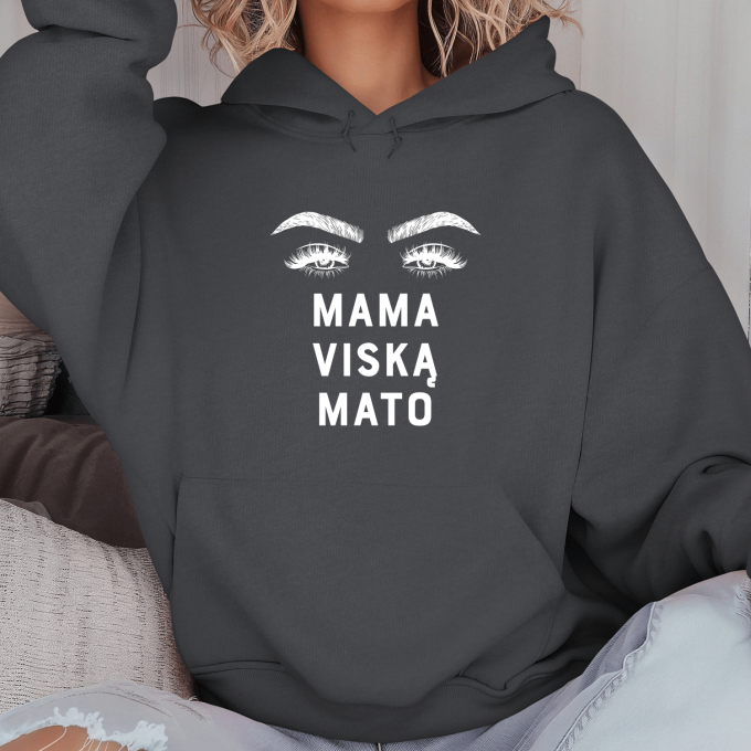 Unisex džemperis su spauda „Mama viską mato“ - Image 2