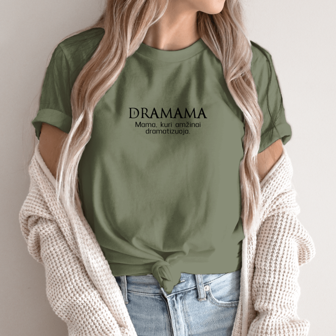 Unisex marškinėliai su spauda „Dramama“ - Image 3