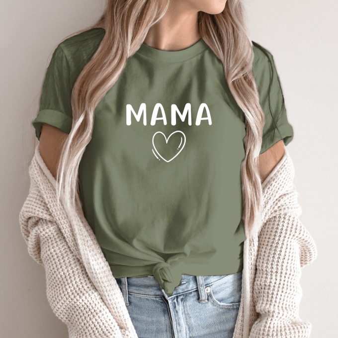 Unisex marškinėliai su spauda „Mama širdelė“ - Image 5