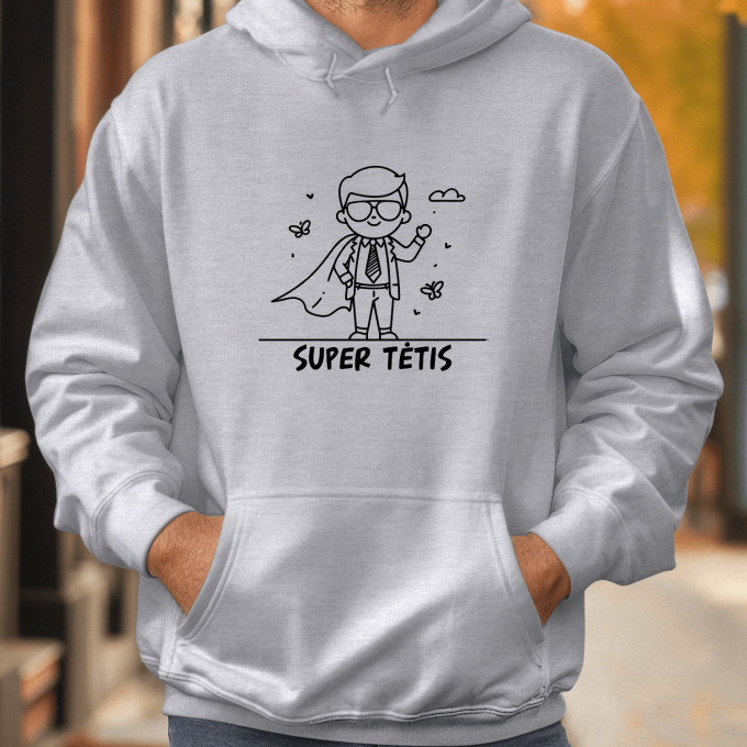 Unisex džemperis su spauda „Super tėvelis“