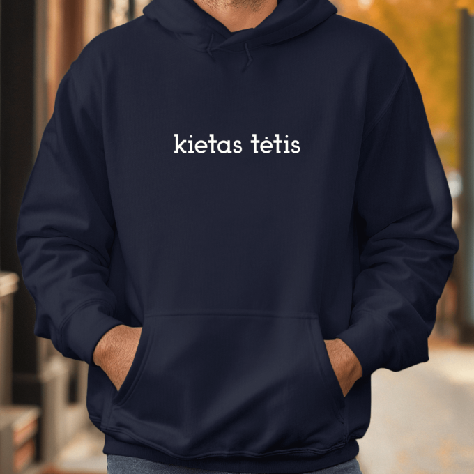 Unisex džemperis su spauda „Kietas tėtis“