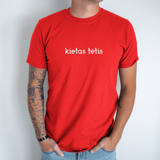 Unisex marškinėliai su spauda „Kietas tėtis“ - Image 5