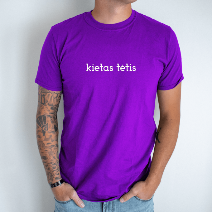 Unisex marškinėliai su spauda „Kietas tėtis“ - Image 7