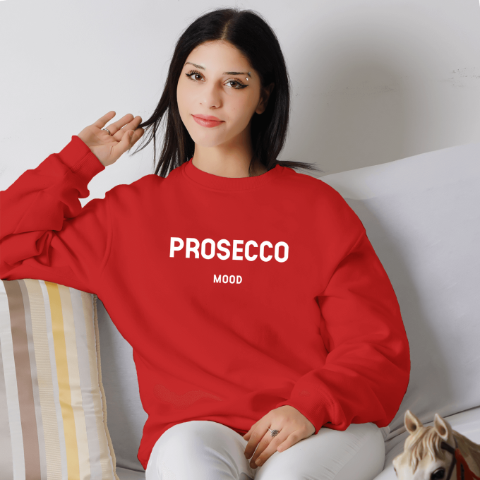 Unisex džemperis su spauda „Prosecco Mood“ be kapišono - Image 4